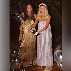 Show Me Your MuMu | Silver Sparkly Lilian Party Holiday New Years Eve Dress ~ M